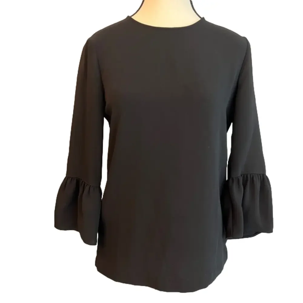 Madewell black bell sleeve top, size XXS EUC - Picture 2 of 10